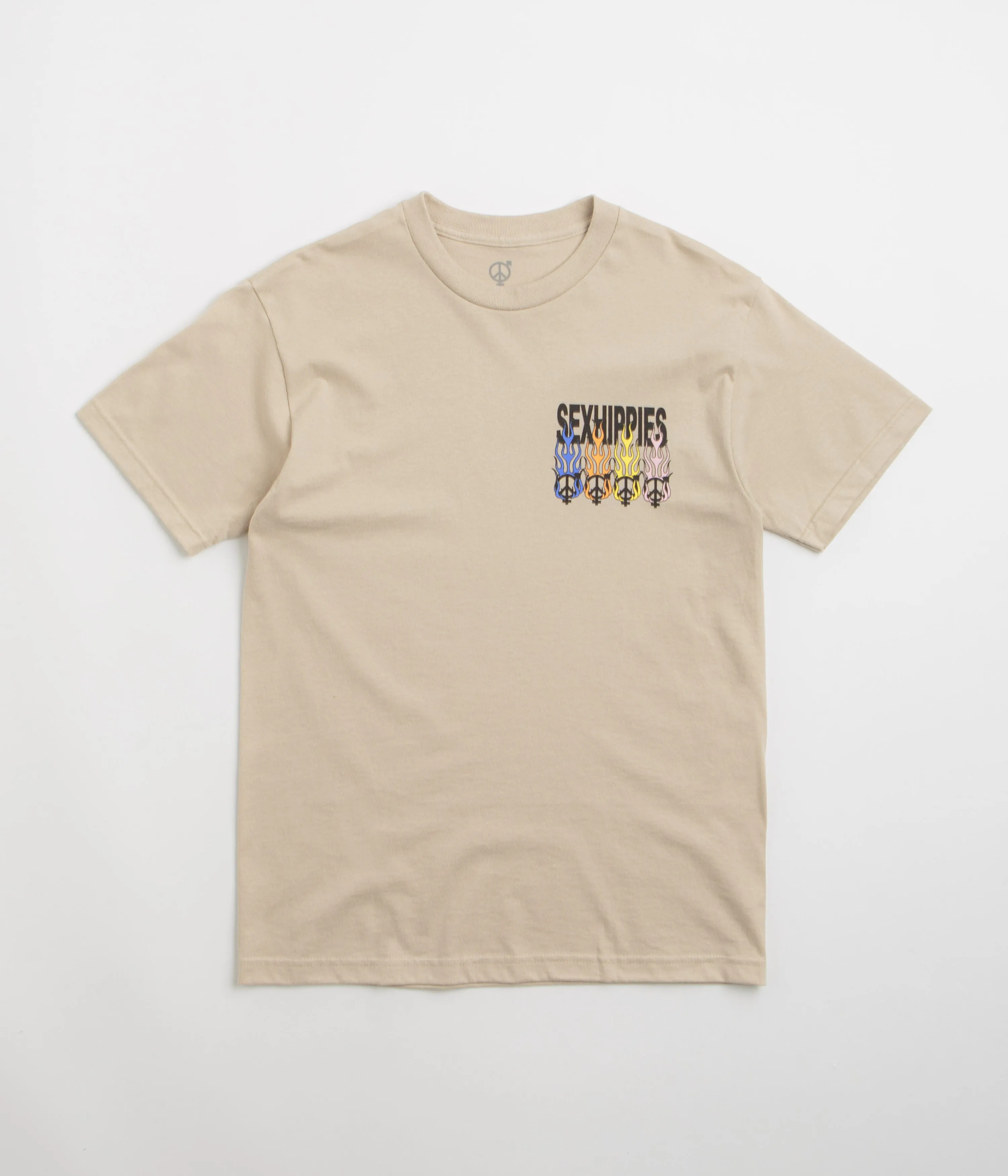 Sexhippies Flame Circle T-Shirt - Sand Yarn Dyed Stripes cycling venue