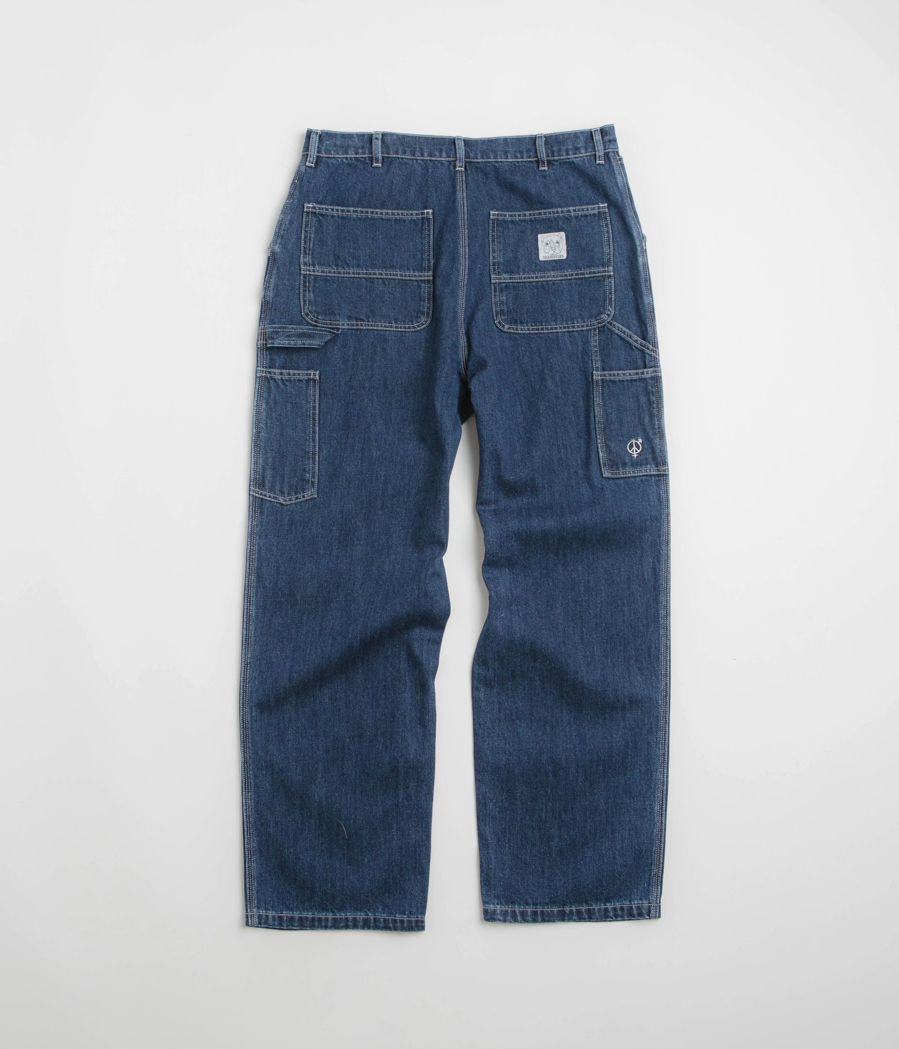 Sexhippies Carpenter Jeans - Medium Blue On The Go Quick Dry Fabric