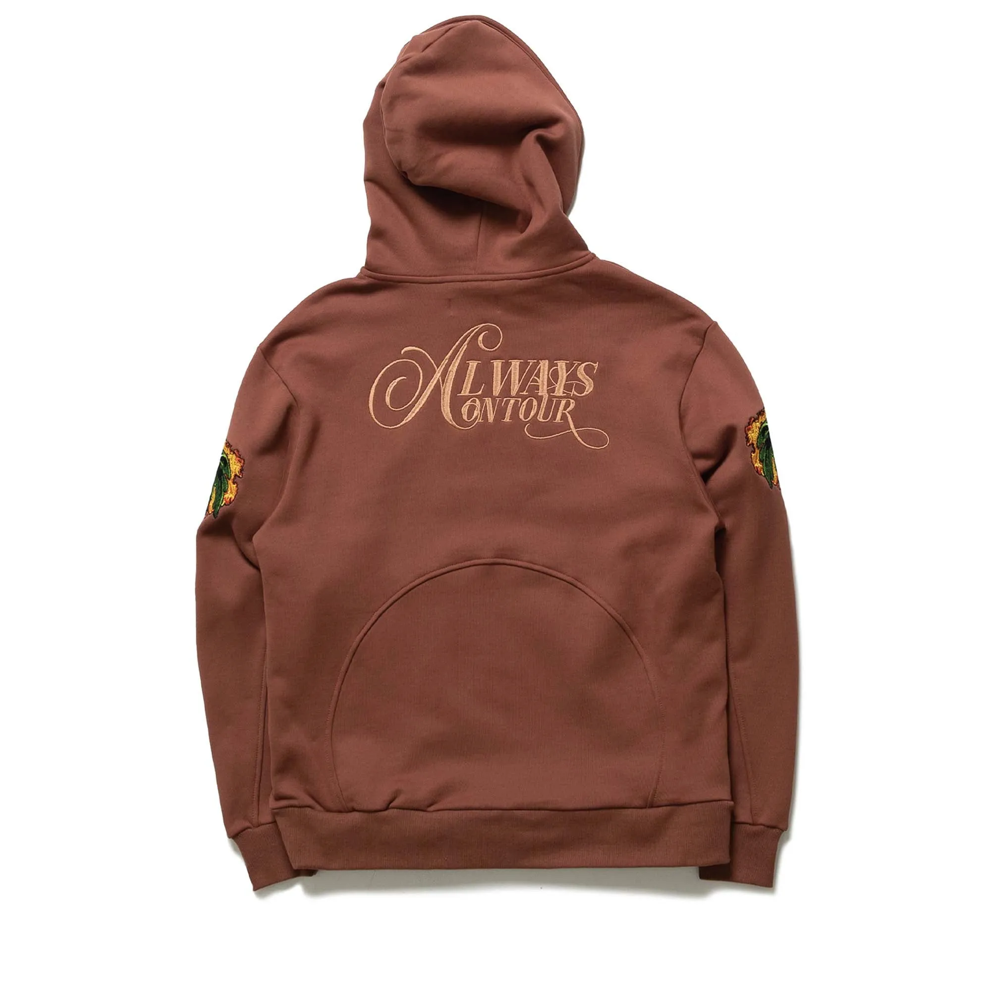 Always On Tour Palm Tree Hoodie - Brown Travel Ready Recycled Polyester