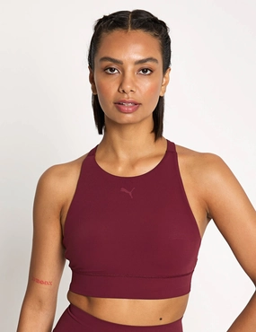 Shapeluxe High Neck Bra - Ruby Shimmer Secure Design Plain