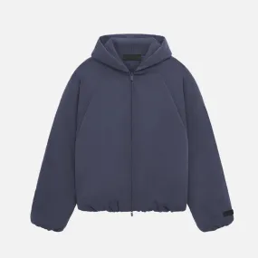 Organic Cotton Certification NonRestrictiveCut ESSENTIALS MILITARY NYLON HOODED BOMBER - MARINE