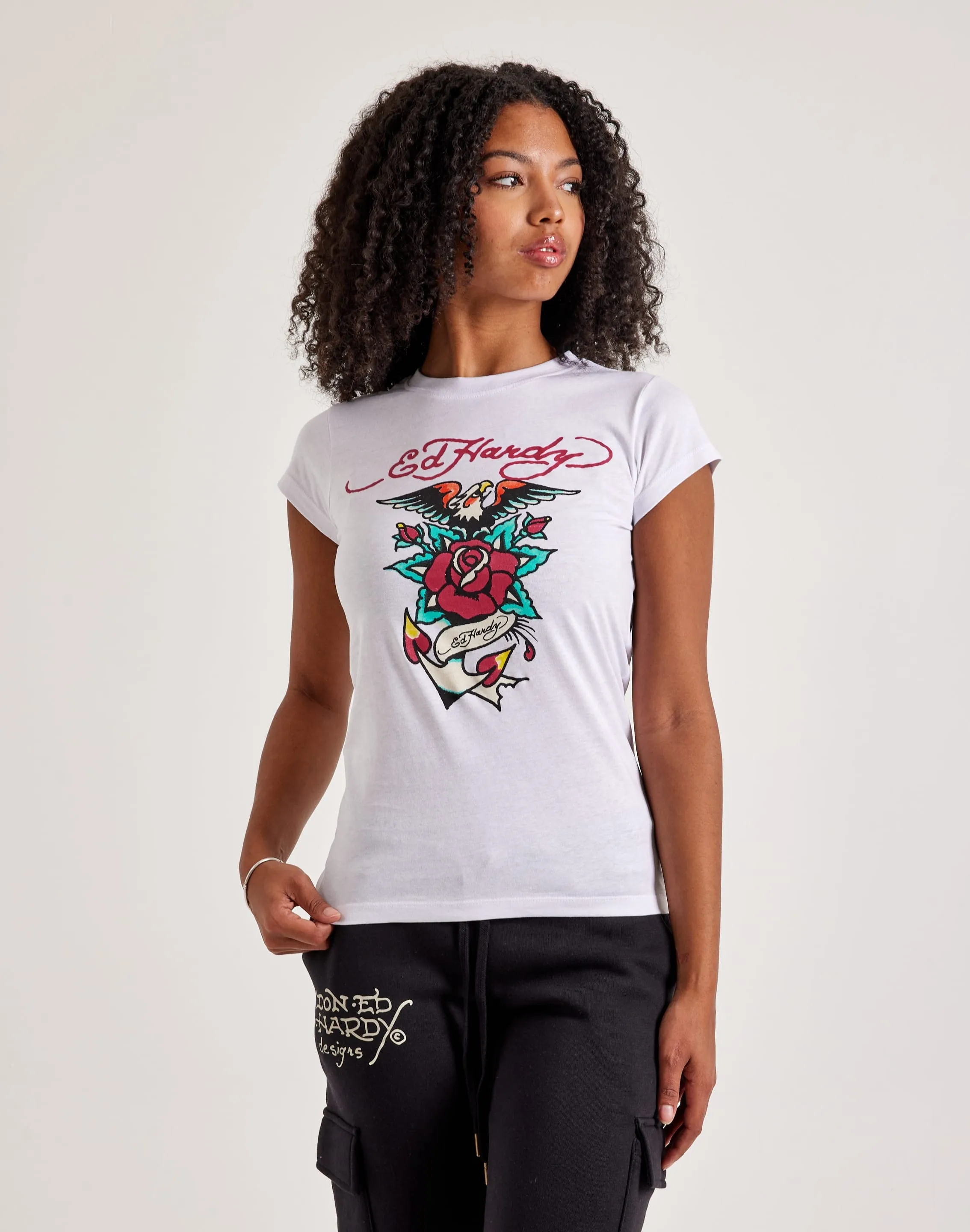 Ed Hardy Eagle Rose Slim-Fit Tee Compression Fit Bold Core