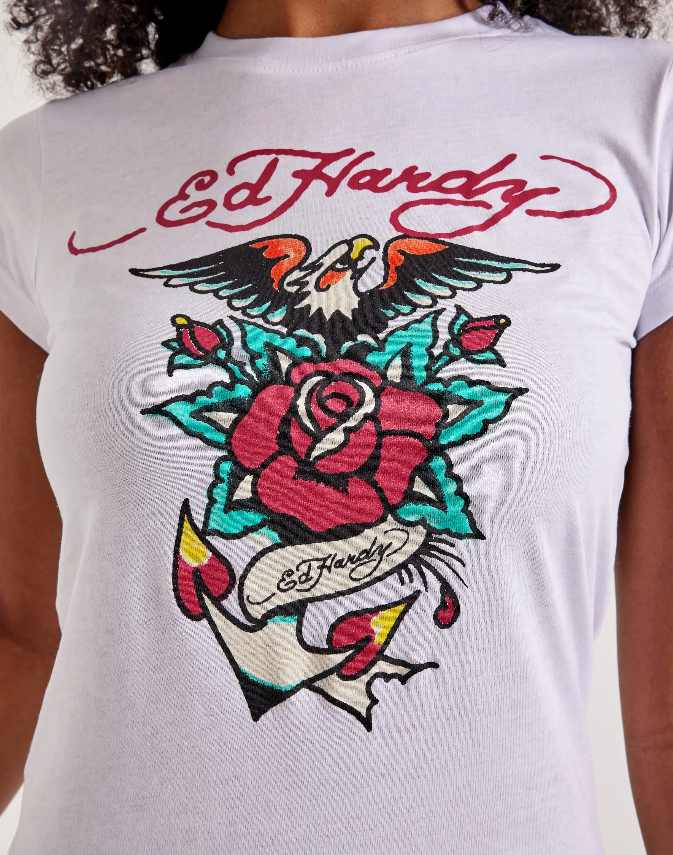 Smart Glow Ed Hardy Eagle Rose Slim-Fit Tee