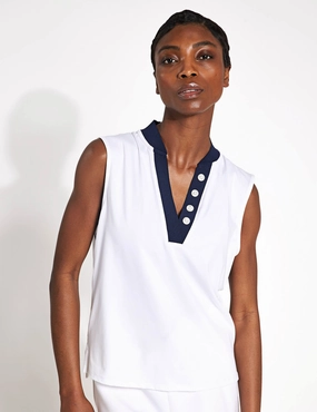 high - ground - clearance Outdoor Lightness Shelby Performance Tank - White/Blue Nights