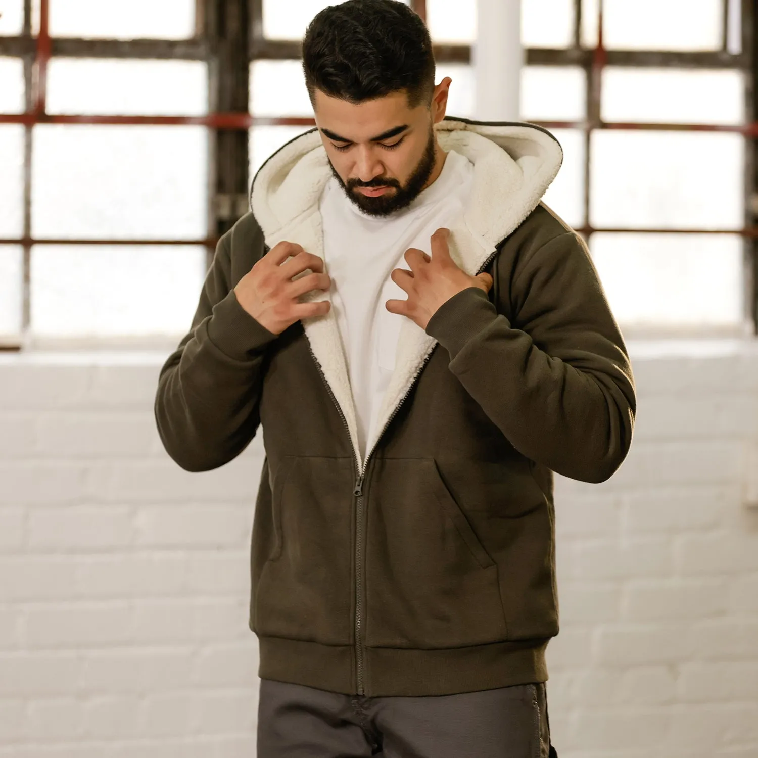 Bead Soul Sherpa Lined FZ Hoody - Mens