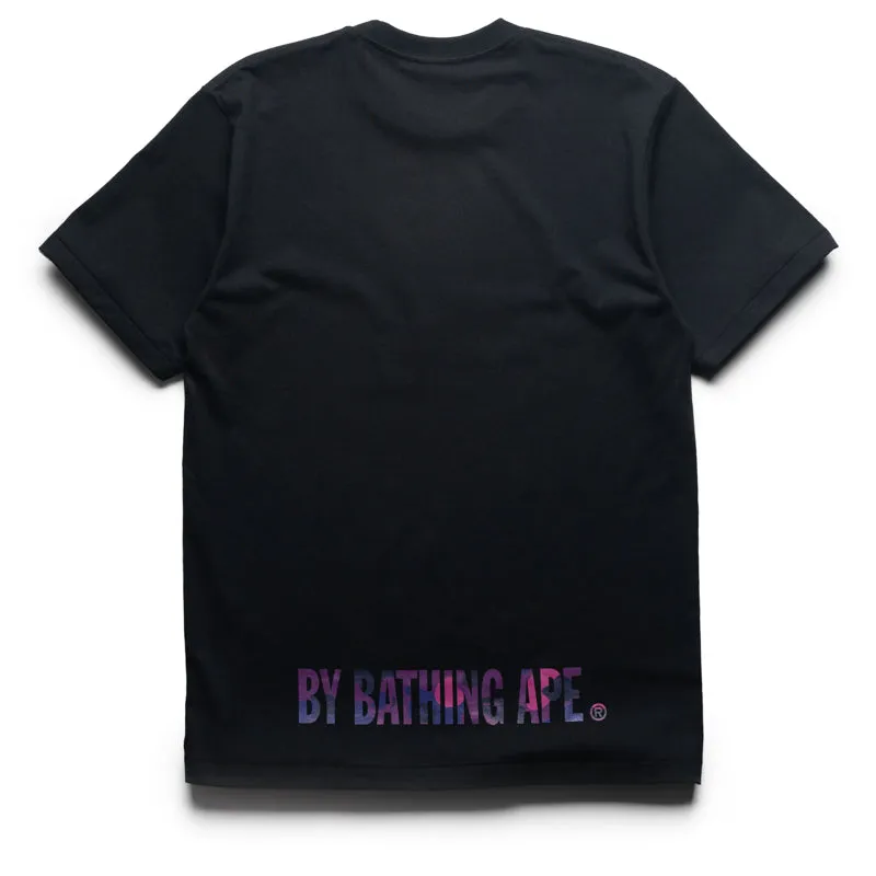 A Bathing Ape Color Camo Ape Face Sta Tee - Black/Purple Camouflage Print