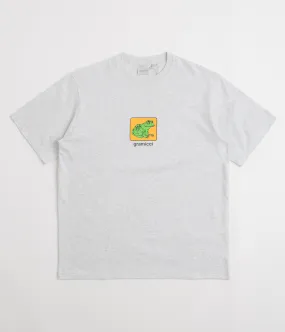 Gramicci Toad T-Shirt - Heather Ash abstract hem rolled sleeves