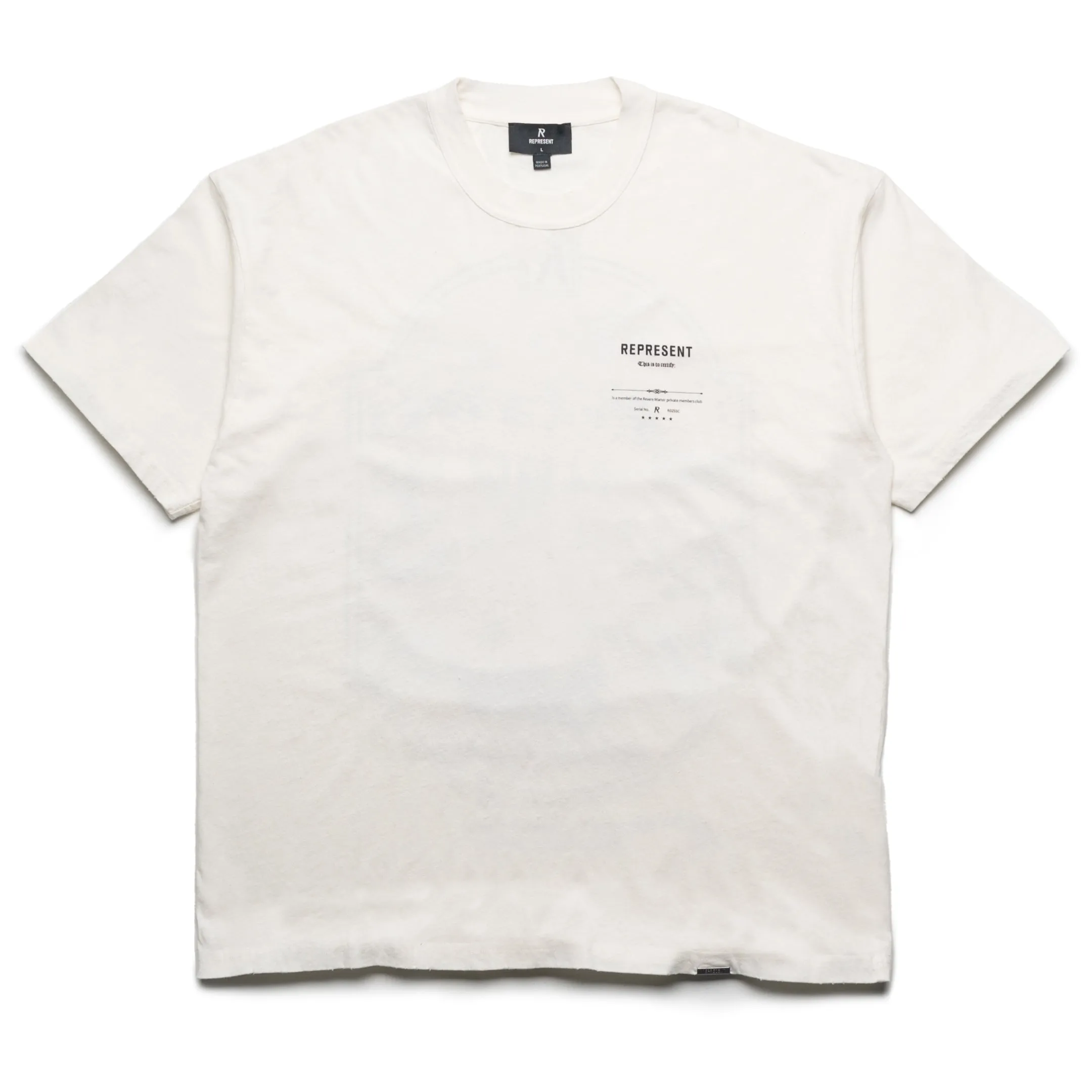 Represent Revere Manor Tee - Aged White Zipped Quick Drying