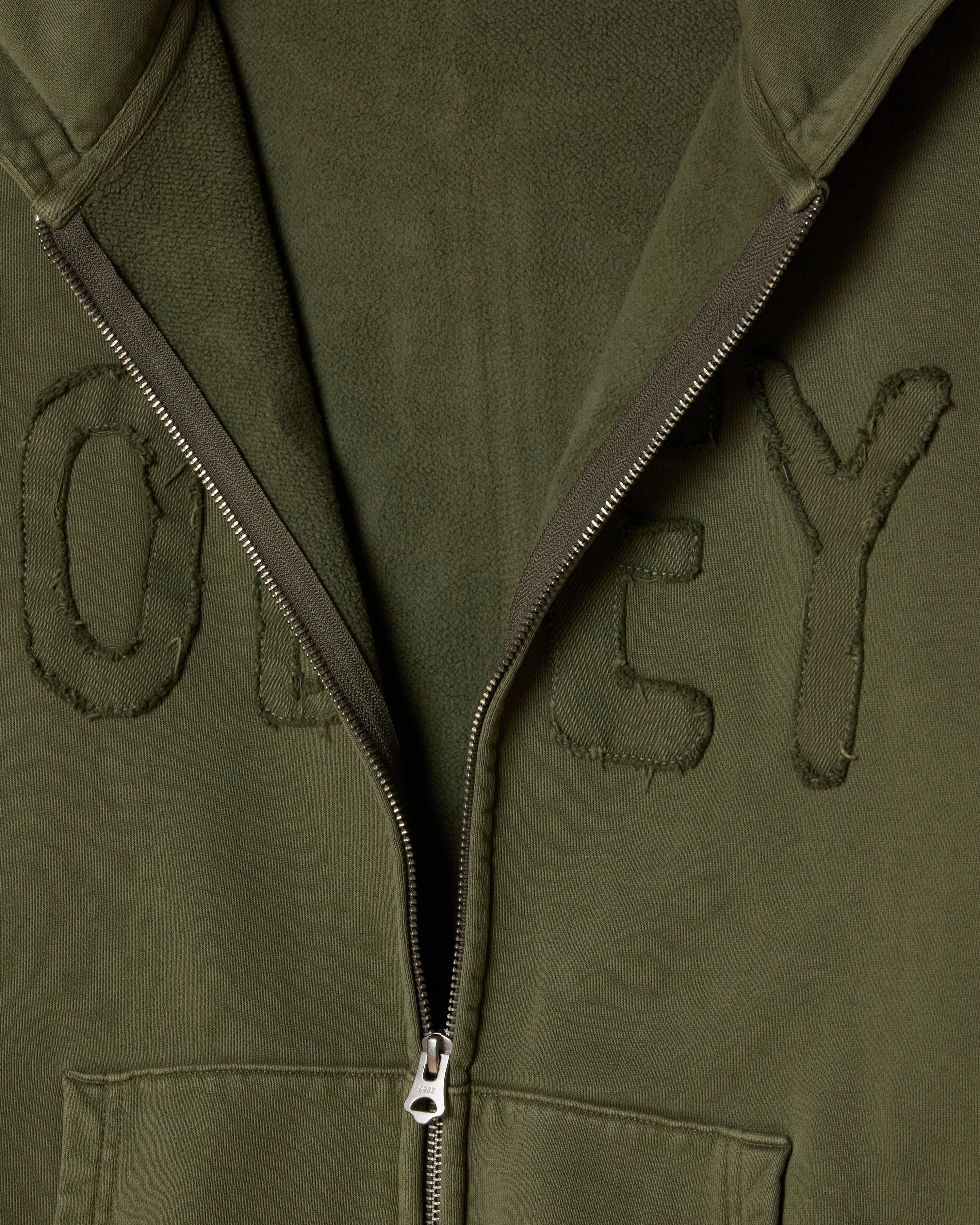 Obey Hybrid Faded Zip Hood uncollared Semi Formal