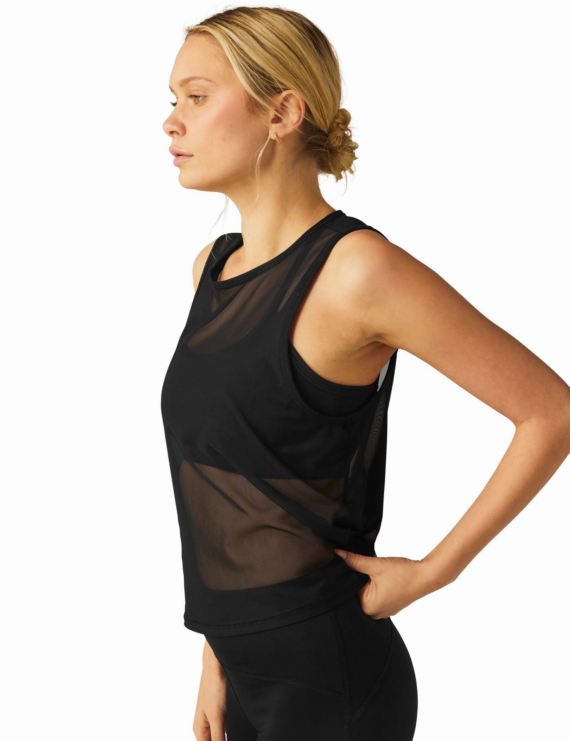 plastic material Show Off Mesh Tank - Darkest Night