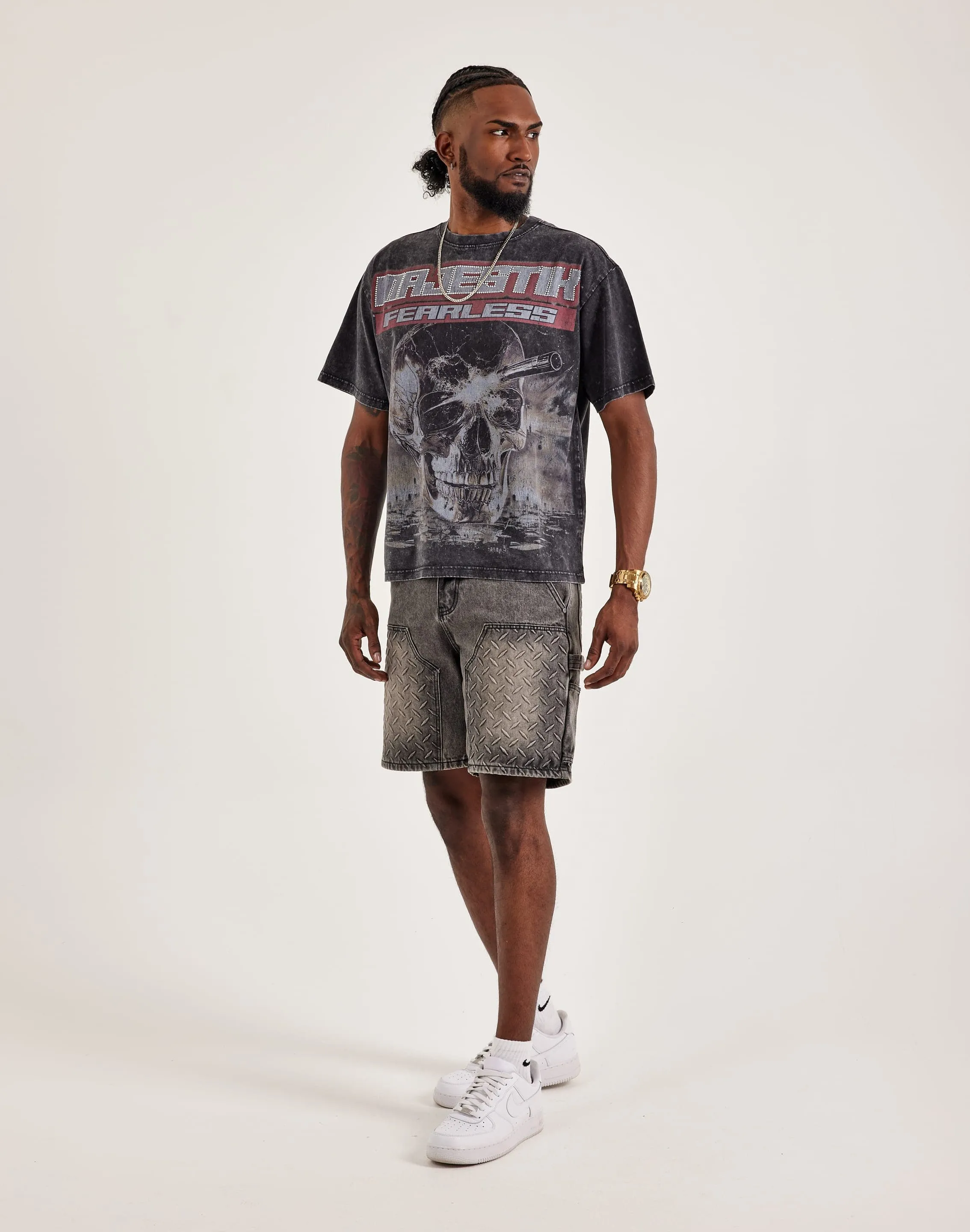 Majestik Fearless Skull Tee MoistureWicking Technology Aerated Seam Placement