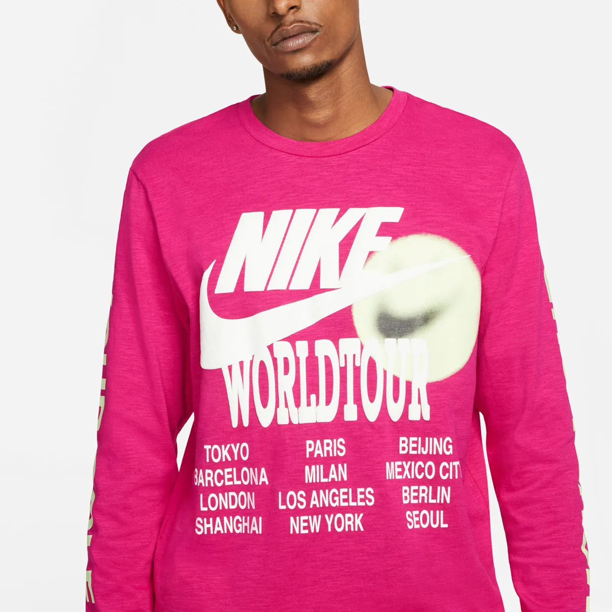 Nike Sportswear Long Sleeve Top (Fireberry) Pure Linen Blend