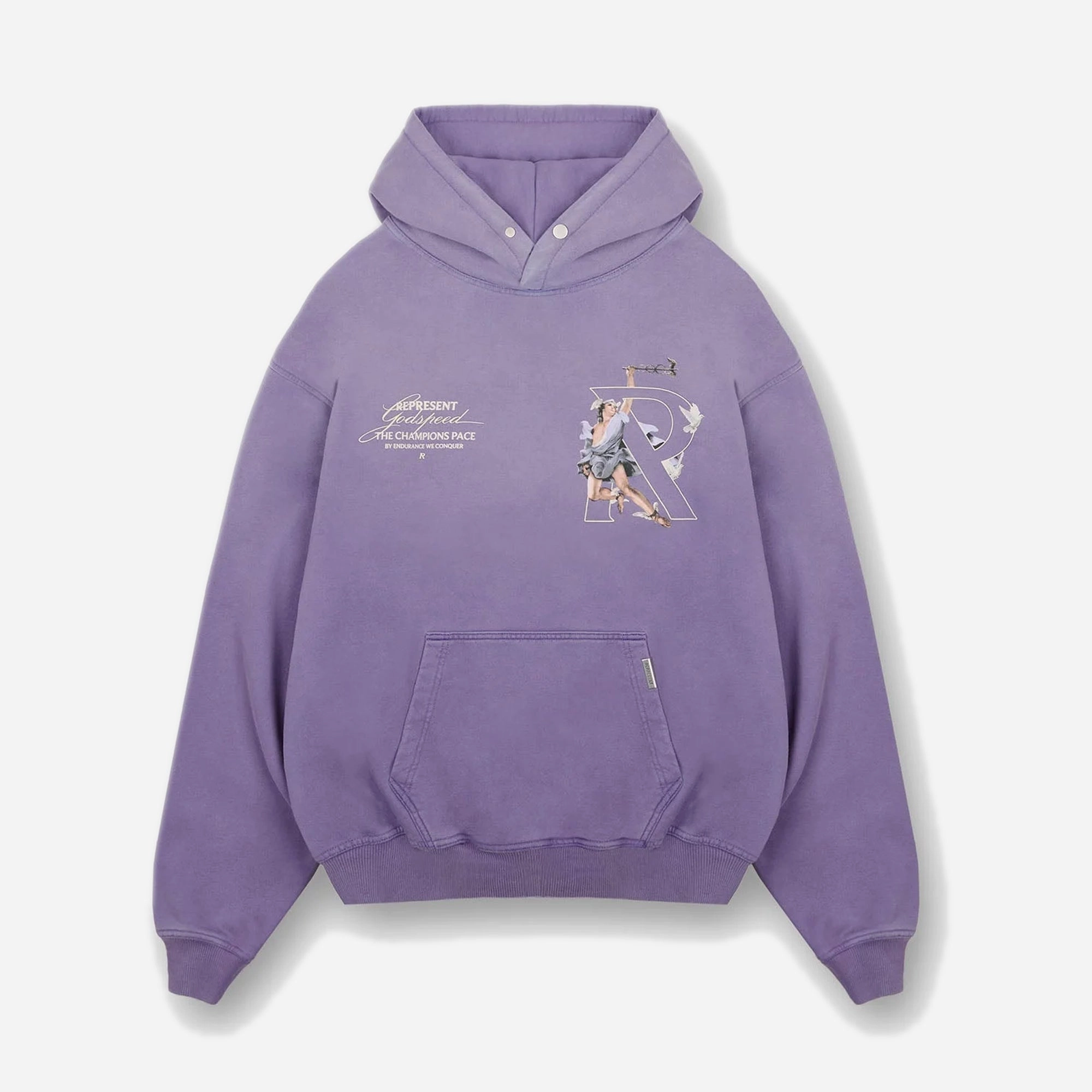ShrinkageFree Fabric Colorfast Technology Represent | HERMES HOODIE { PURPLE