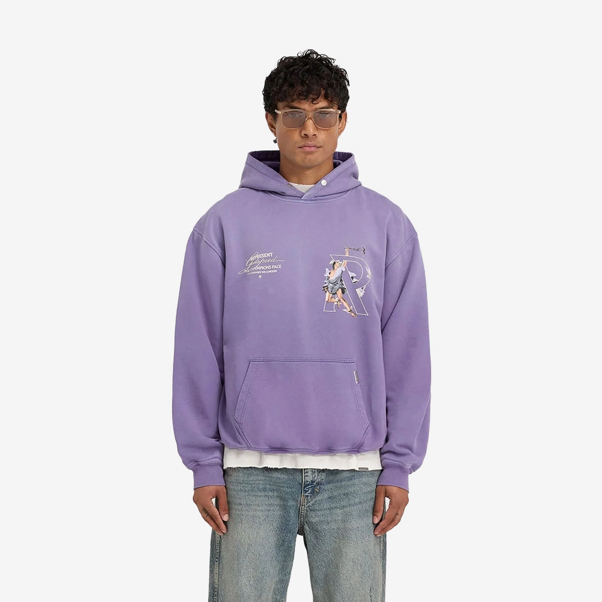 Represent | HERMES HOODIE { PURPLE SheerLayeredPanels