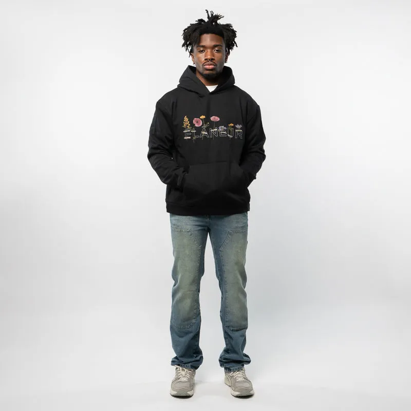 Lightweight insulation All Day Wear Flaneur Botanical Hoodie - Black