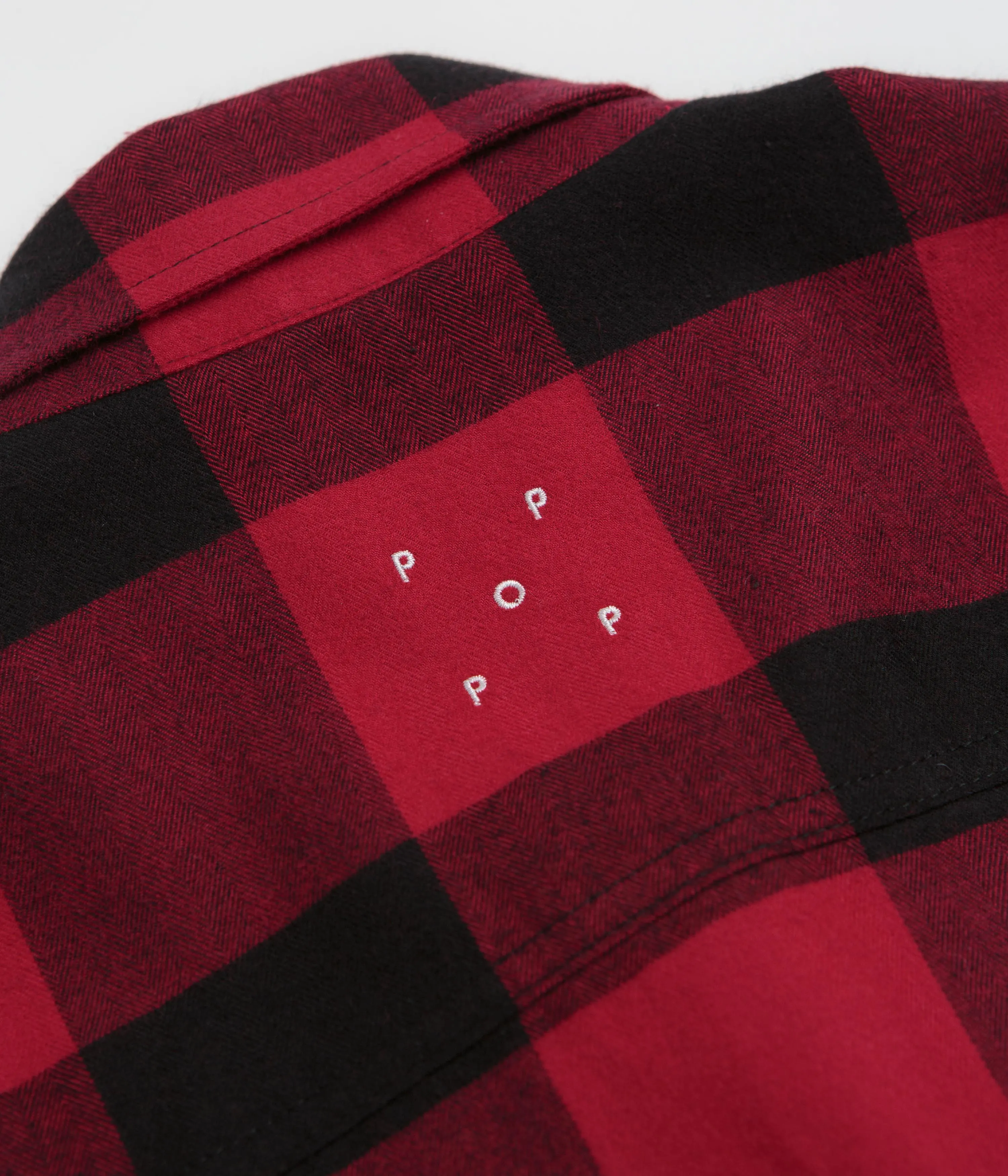 Bold colors Pop Trading Company Checked BD Shirt - Black / Red