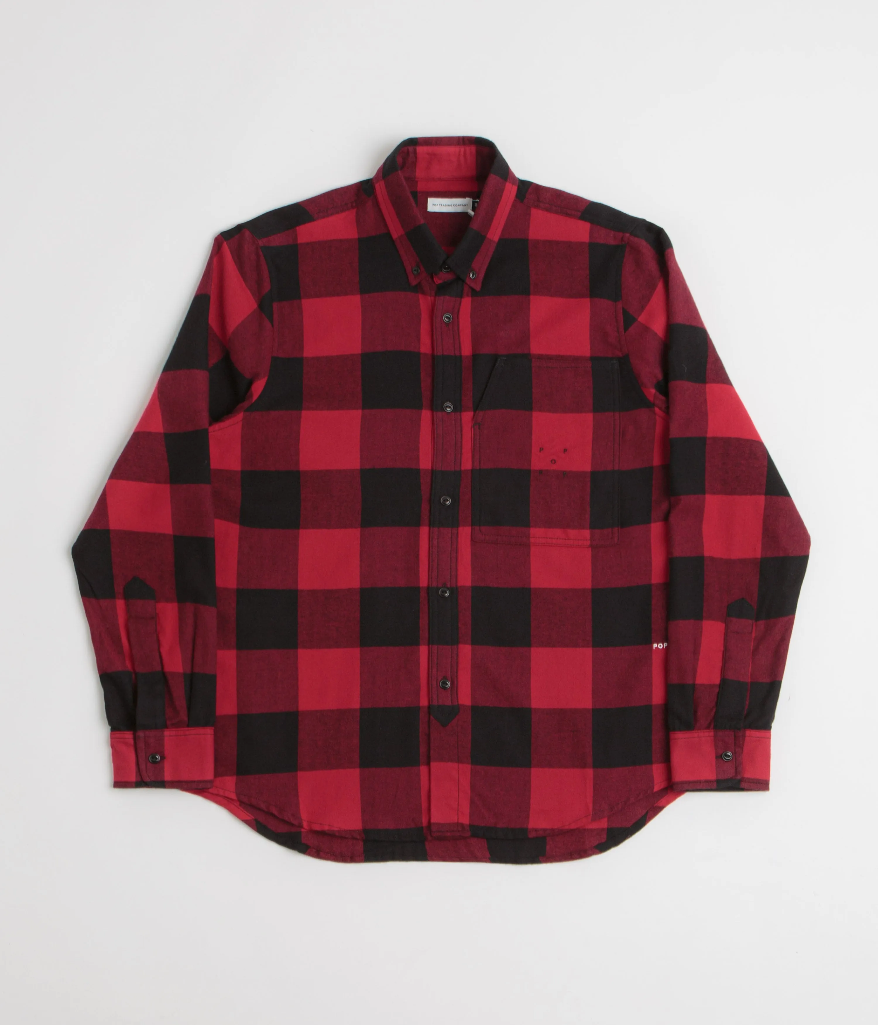 Lightweight Comfort Pop Trading Company Checked BD Shirt - Black / Red