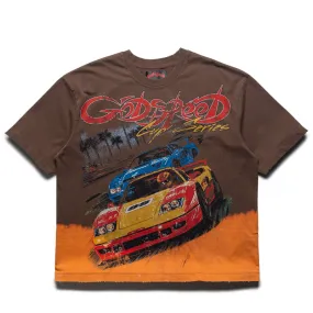 Godspeed New York F.T.W Tee - Brown Bleached Wash Lightweight Jersey Knit