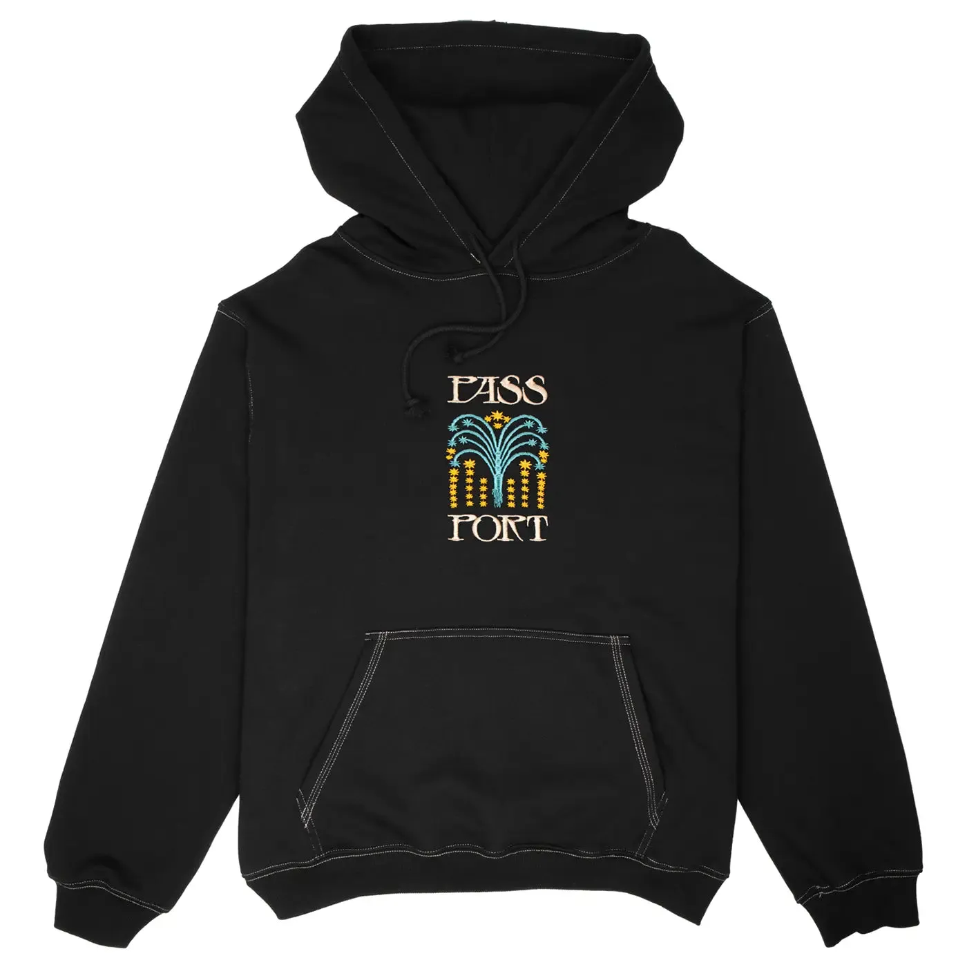PASS~PORT Roman Candle Hoodie -  Black basketball uniform Seamless Side Construction