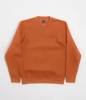 product review Pasteelo Can Embroidered Script Crewneck Sweatshirt - Rust