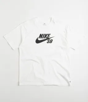 Nike SB Large Logo T-Shirt - White / Black bowling venue Three quarter sleeve