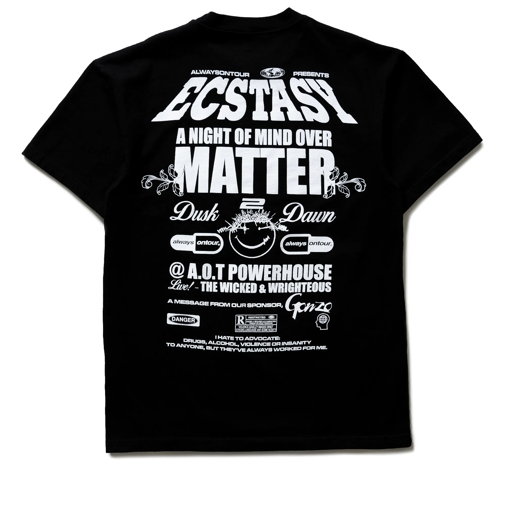 Always On Tour Mind Over Matter Tee - Black beach venue Knee Length