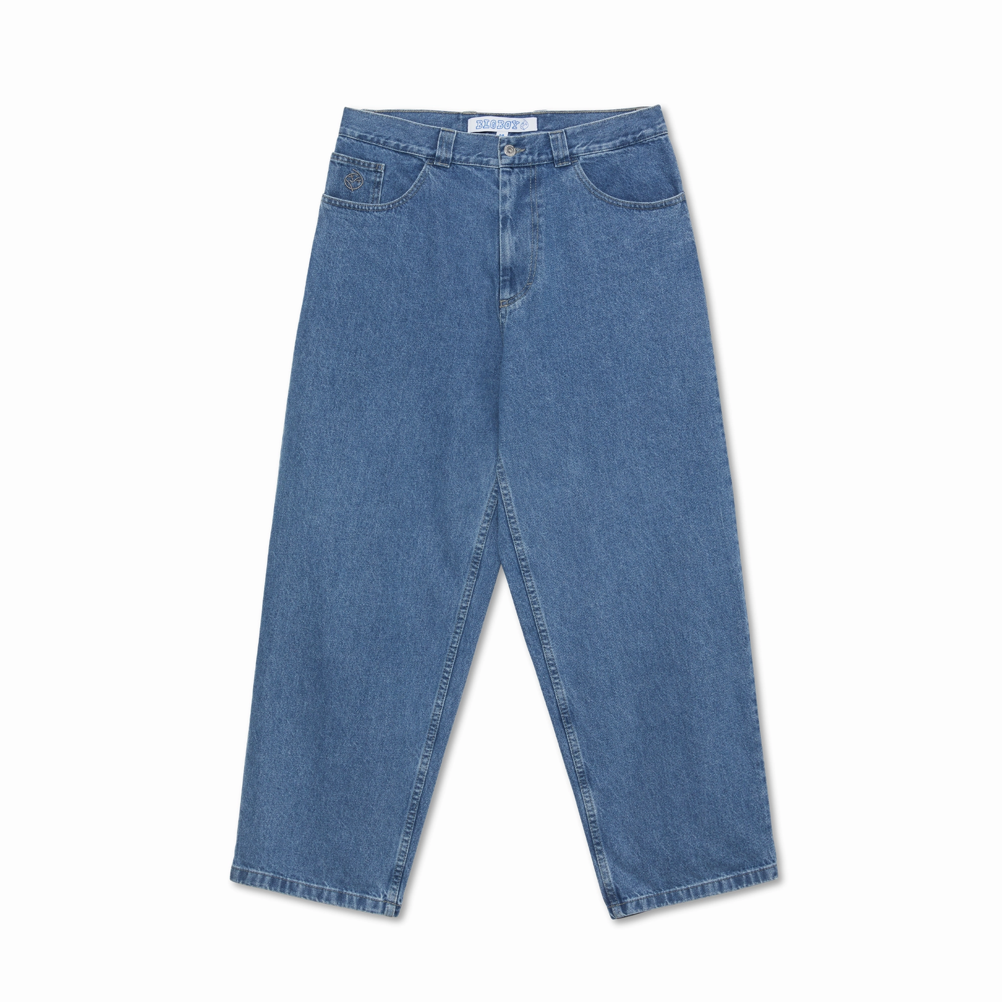 Festival Outfit Comfy Artist Vibe Relaxed Look Polar Skate Co Big Boy Jeans - Mid Blue