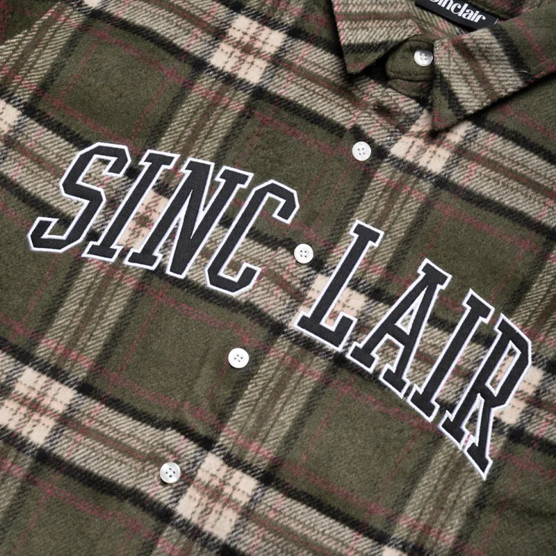 Sinclair Tackle Twill Flannel Shirt - Olive Microfiber Material hypoallergenic material