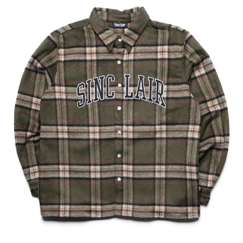 Sinclair Tackle Twill Flannel Shirt - Olive Sophisticated Look