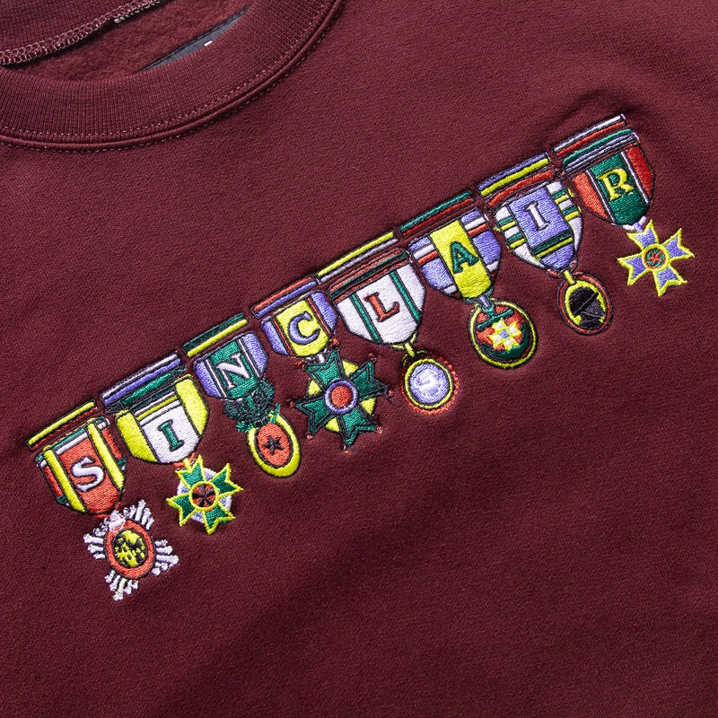 Sinclair Medals Crewneck Sweatshirt - Burgundy