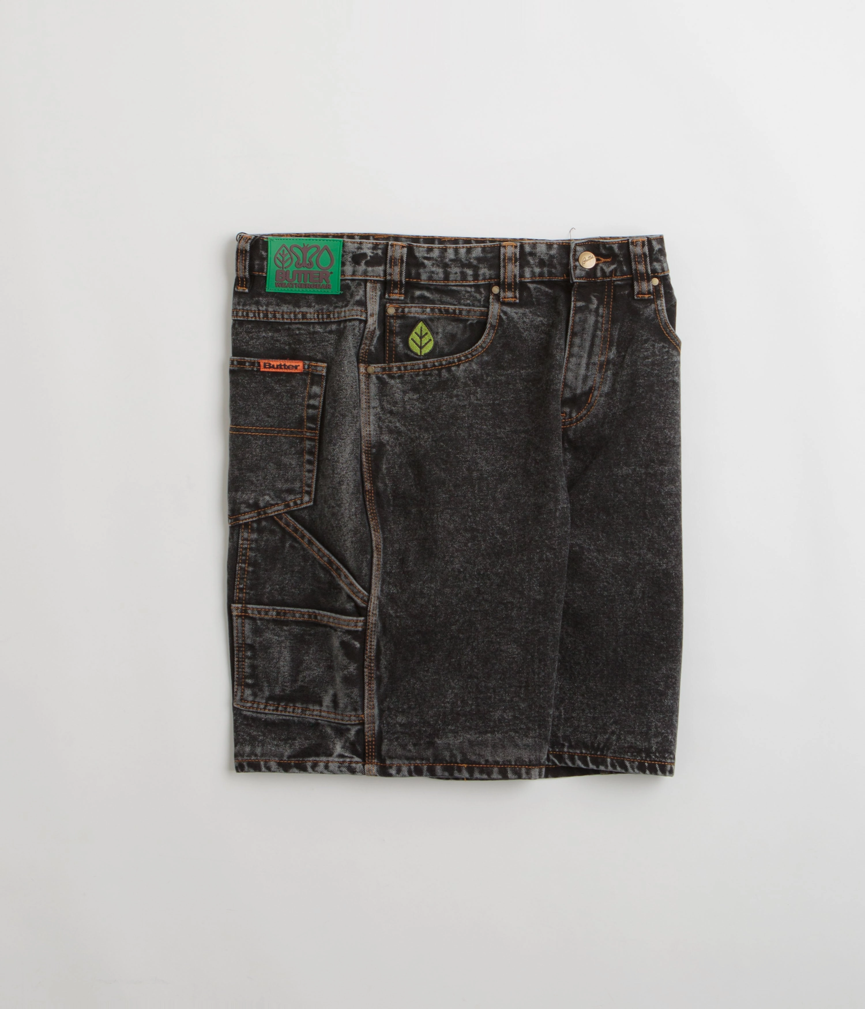 Butter Goods Weathergear Denim Shorts - Gunmetal Thermal Regulating Fabric Breeze Friendly