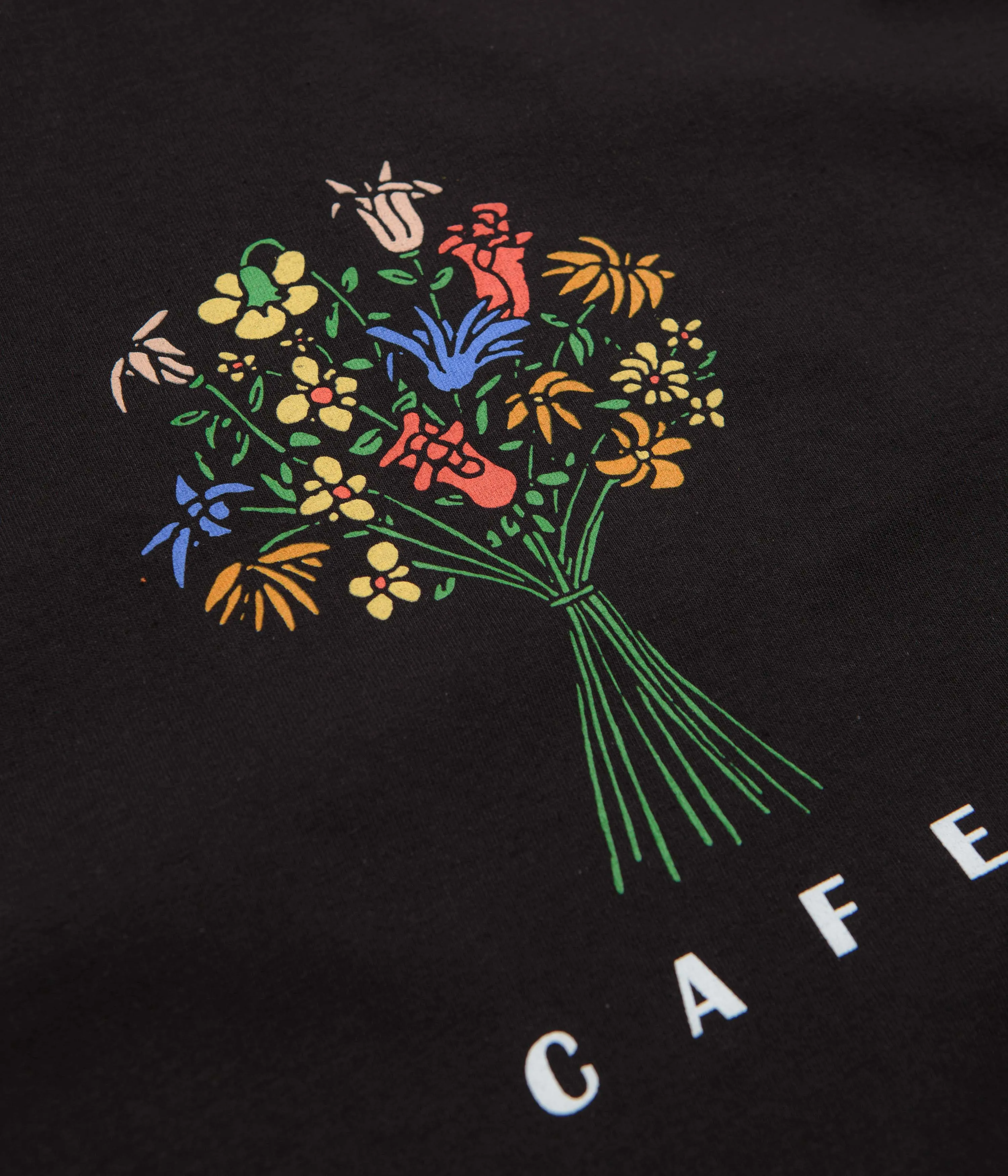 pool venue diving venue Skateboard Cafe Bouquet T-Shirt - Black