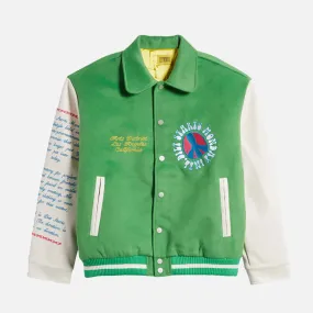 ZeroRestrictionMobility ARTS DISTRICT VARSITY JACKET - GREEN / CREAM
