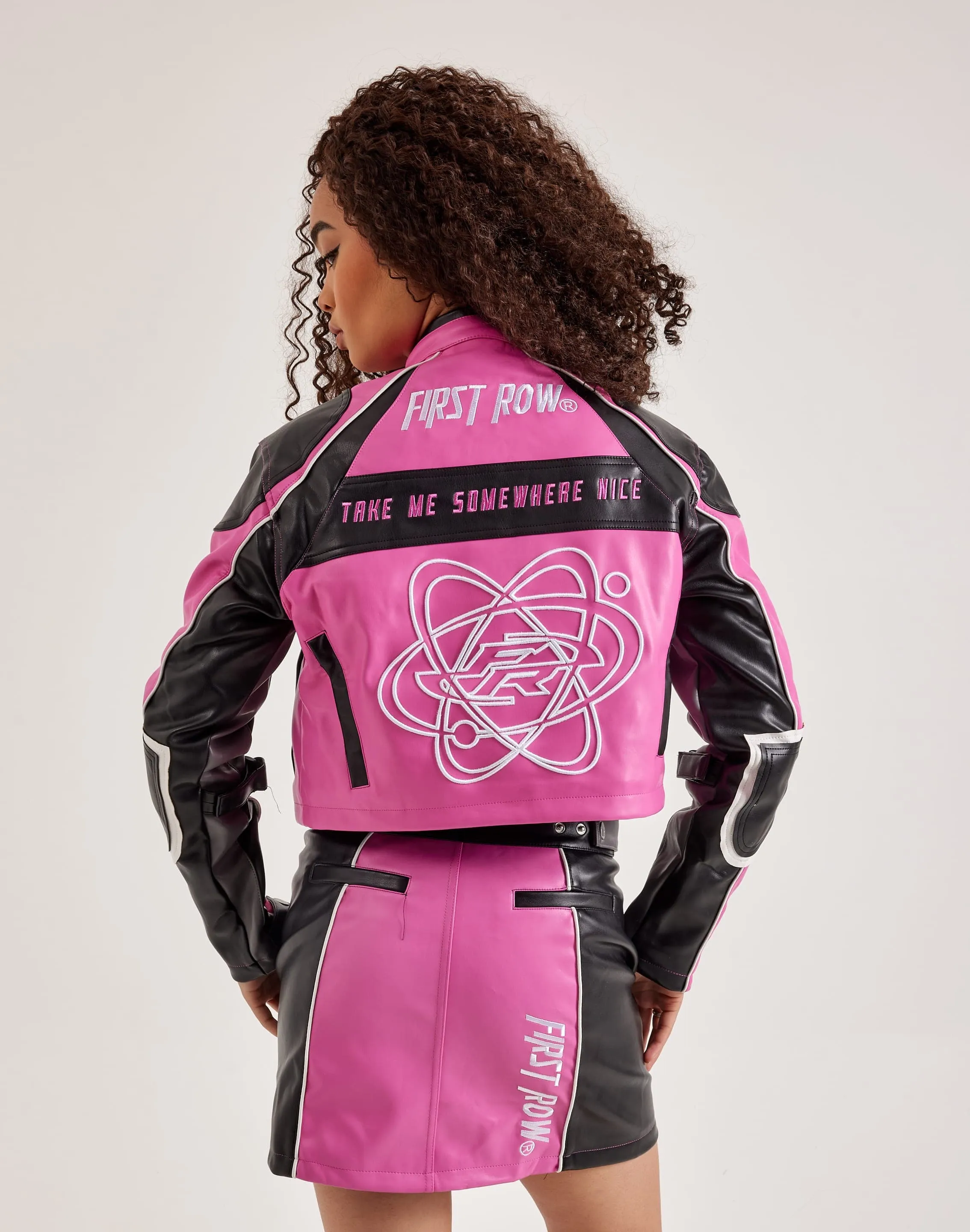 First Row Leather Racing Jacket Breathable mesh lining AntiSlip Grip