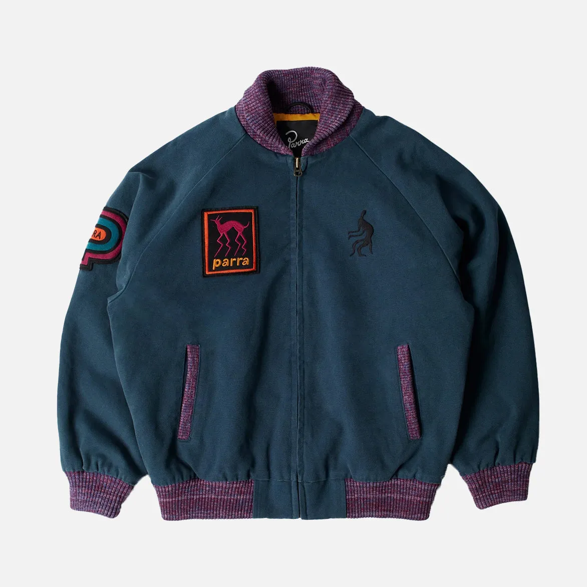 AirflowOptimized AntiStatic Cloth SKULL STALKER VARSITY JACKET - WASHED BLUE