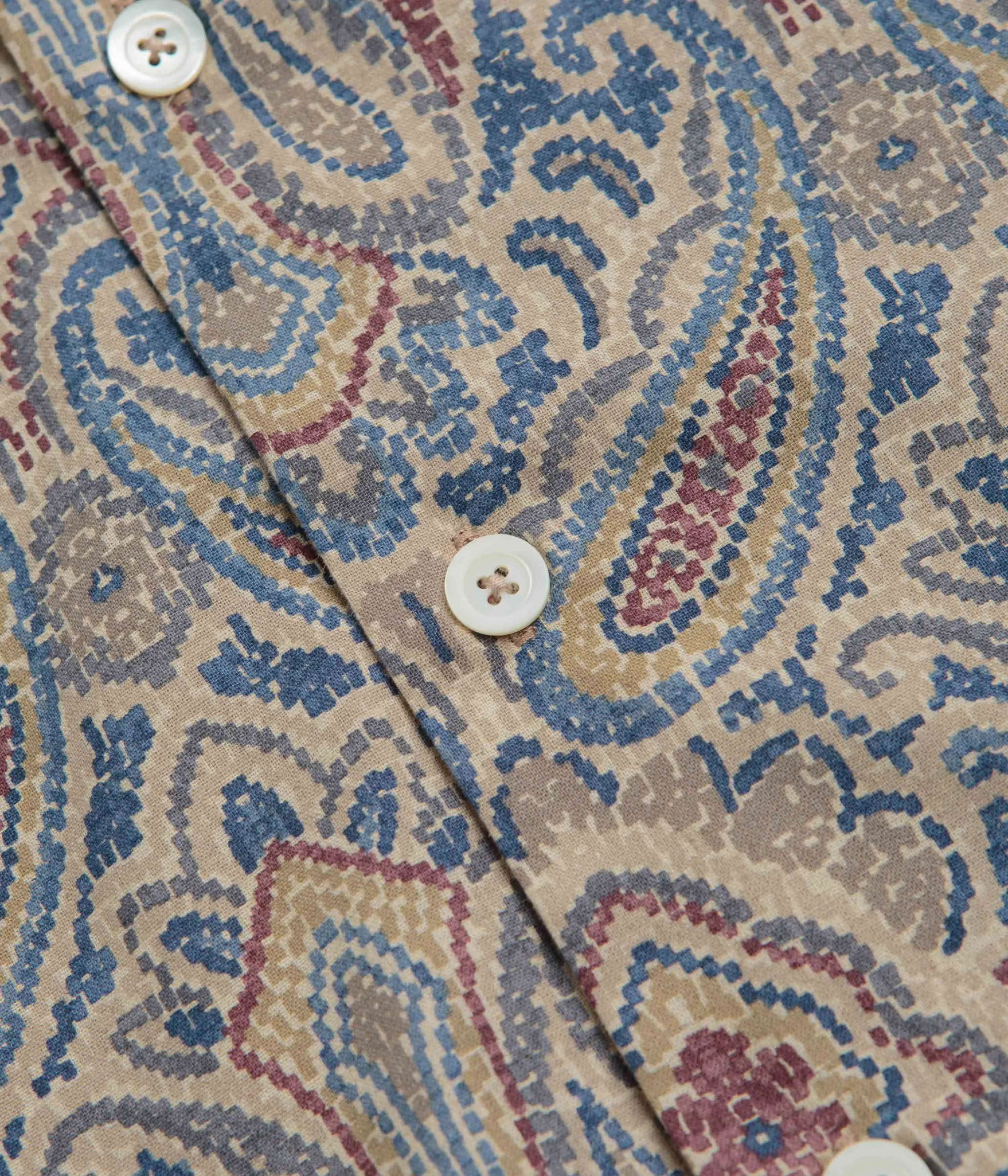 Howlin' Cocktail D??Amore Short Sleeve Shirt - Sand Psych Paisley Printed Pattern