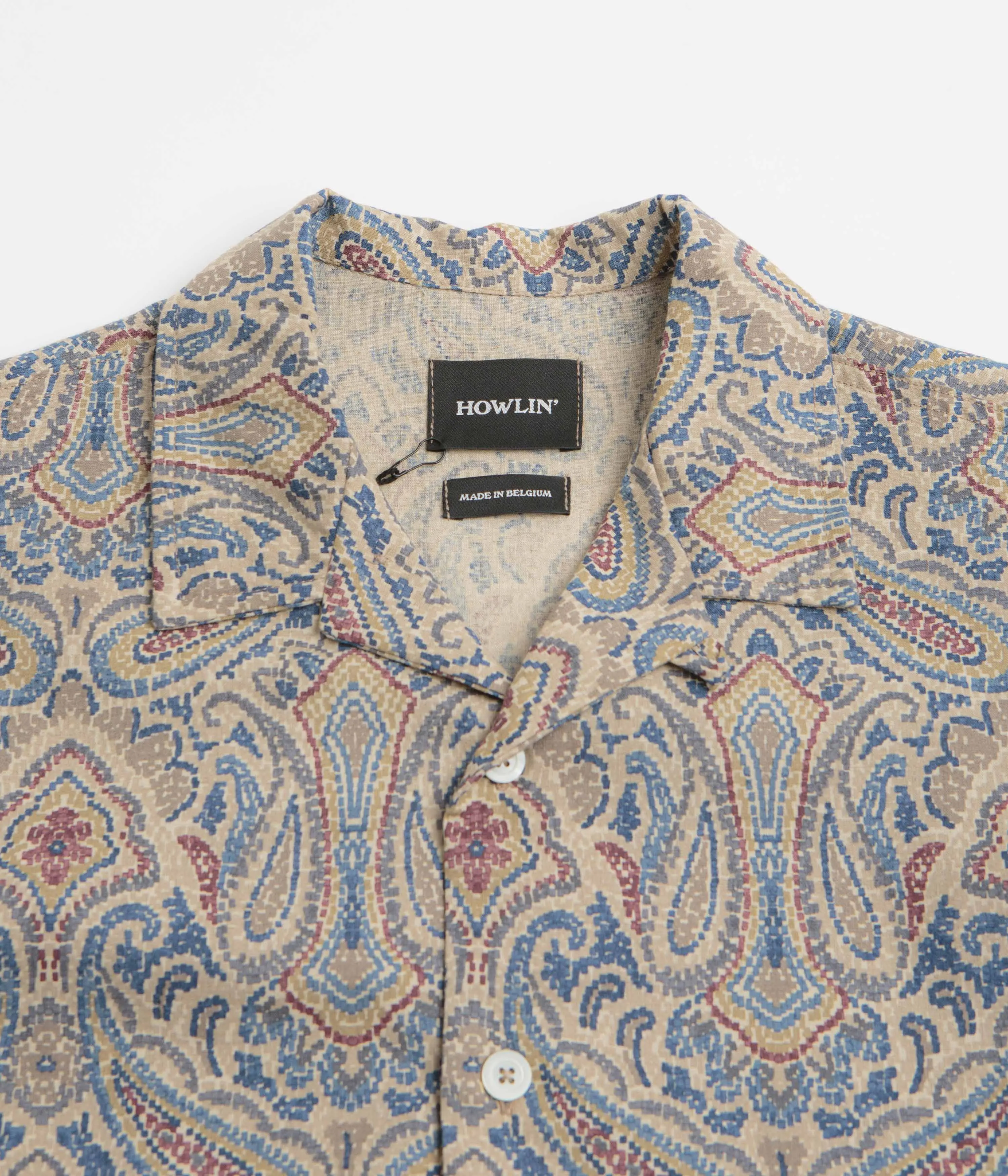 Eco friendly materials Howlin' Cocktail D??Amore Short Sleeve Shirt - Sand Psych Paisley