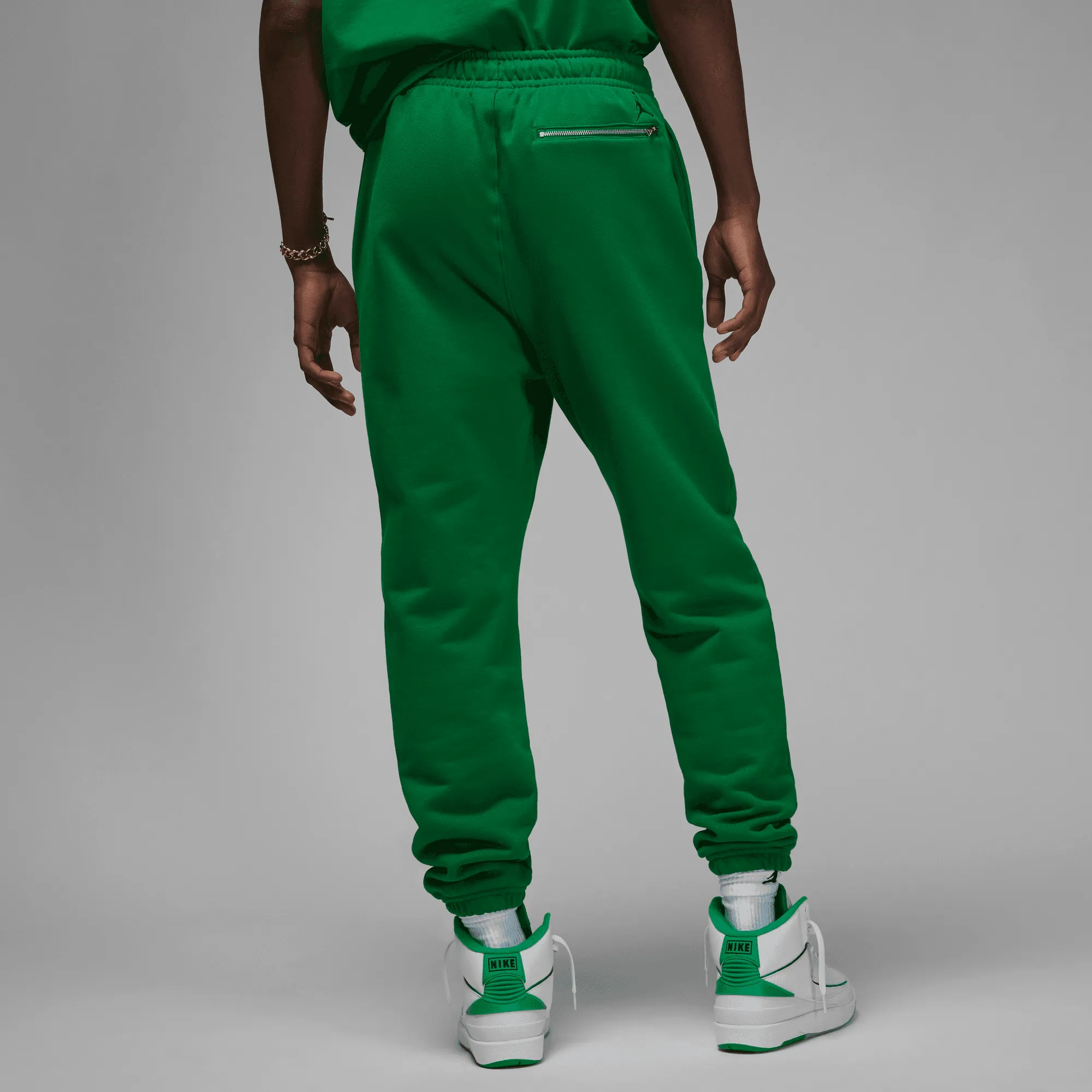 Office Mood GridTexture JORDAN WORDMARK MEN`S FLEECE PANTS - GREEN
