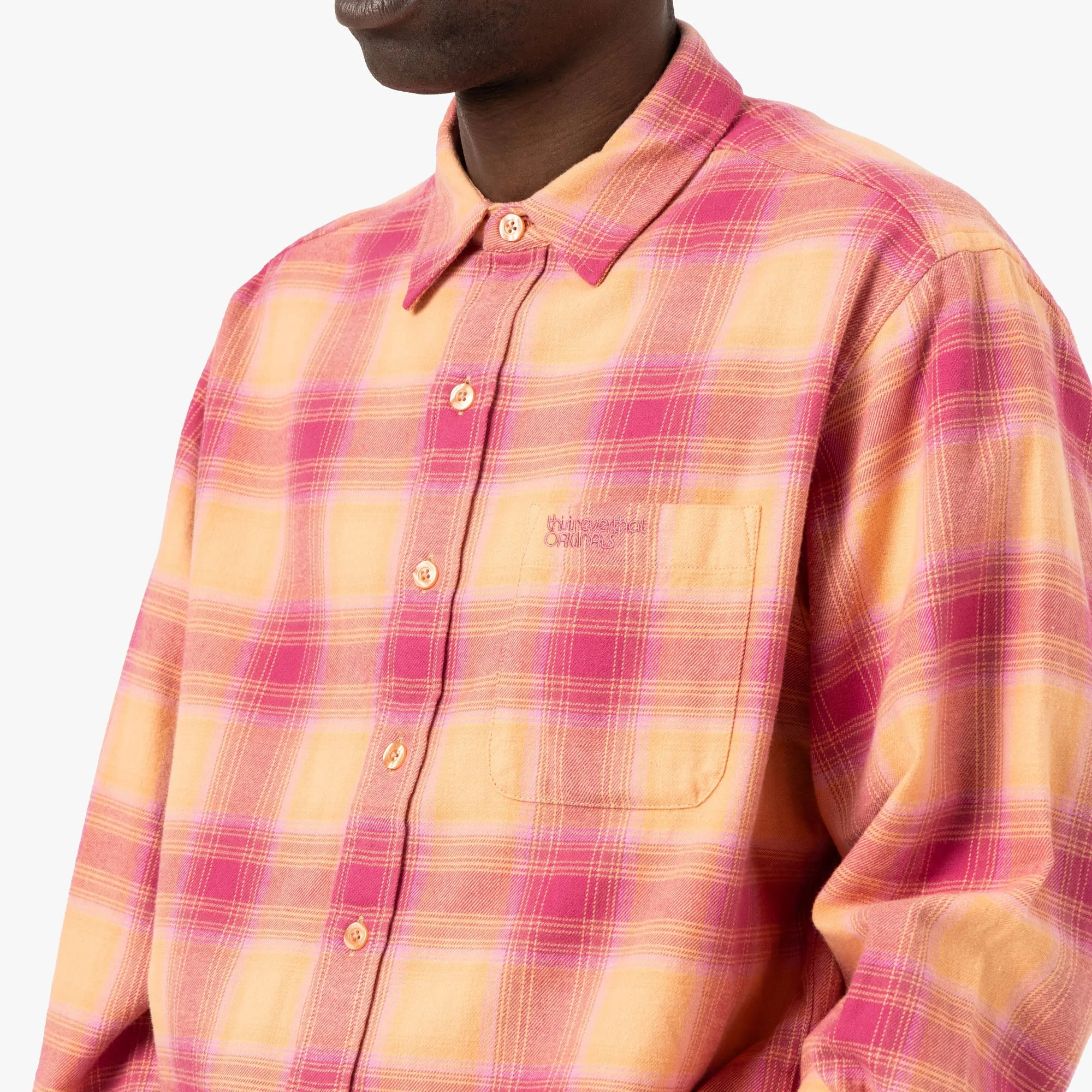 thisisneverthat Shadow Plaid Flannel Shirt / Pink Mountain Retreat