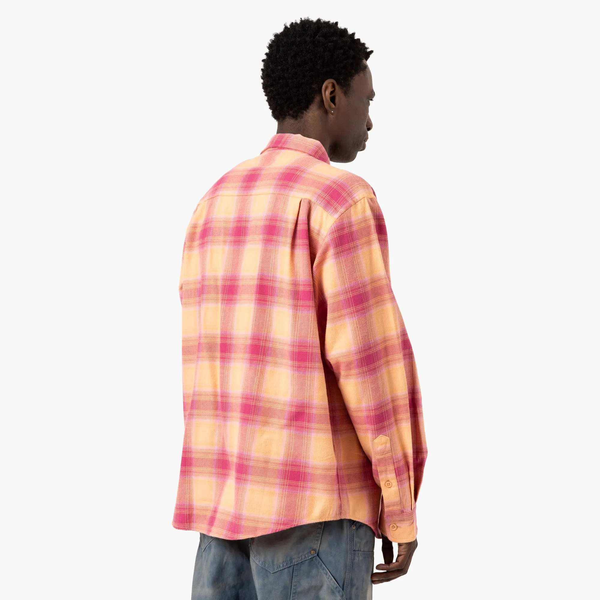 thisisneverthat Shadow Plaid Flannel Shirt / Pink Trendsetting Style
