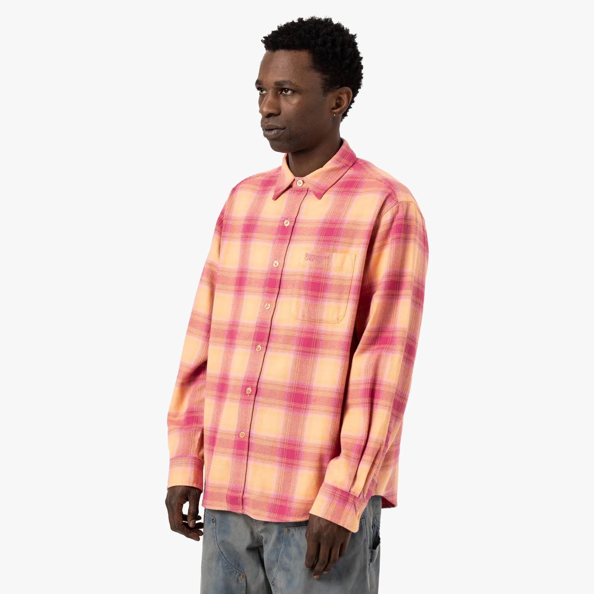 Holiday Outfit High Density Weave thisisneverthat Shadow Plaid Flannel Shirt / Pink