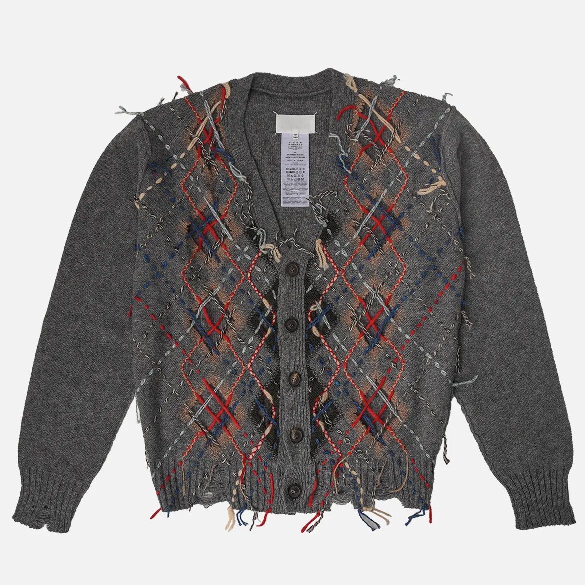 CUT-OUT ARGYLE CARDIGAN - GREY SlipResistantHem Creative Glow