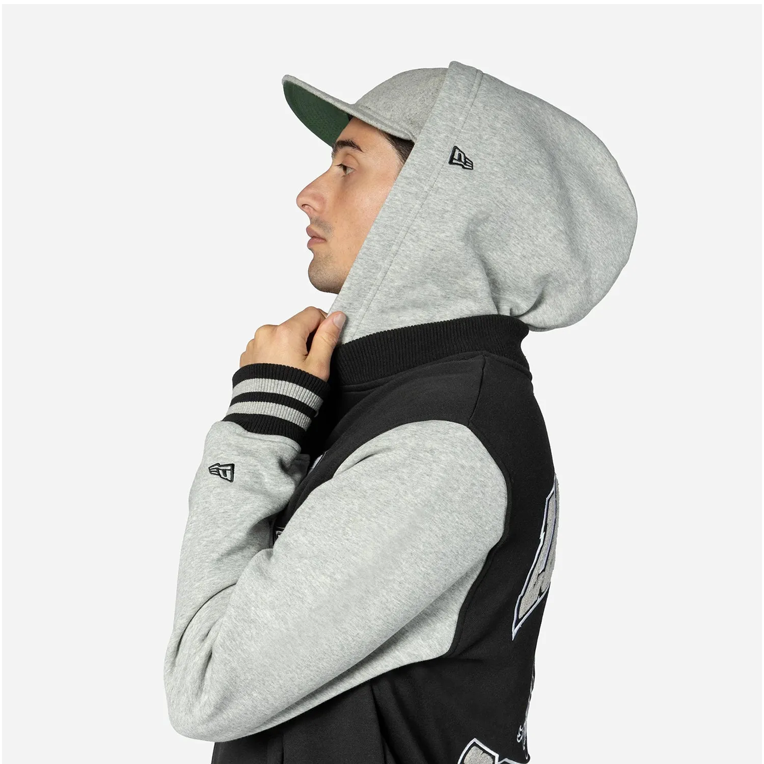 LayeredNeckline Dodgers Snap Front Fleece Jacket - Mens