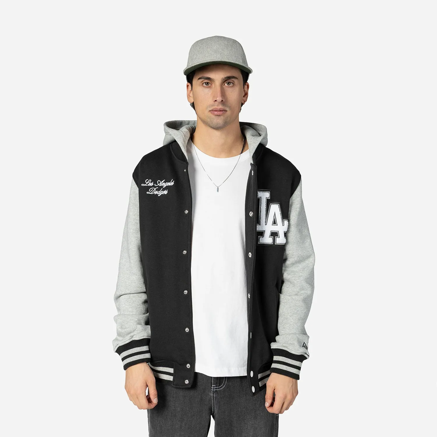 clean look Ethic Core Dodgers Snap Front Fleece Jacket - Mens