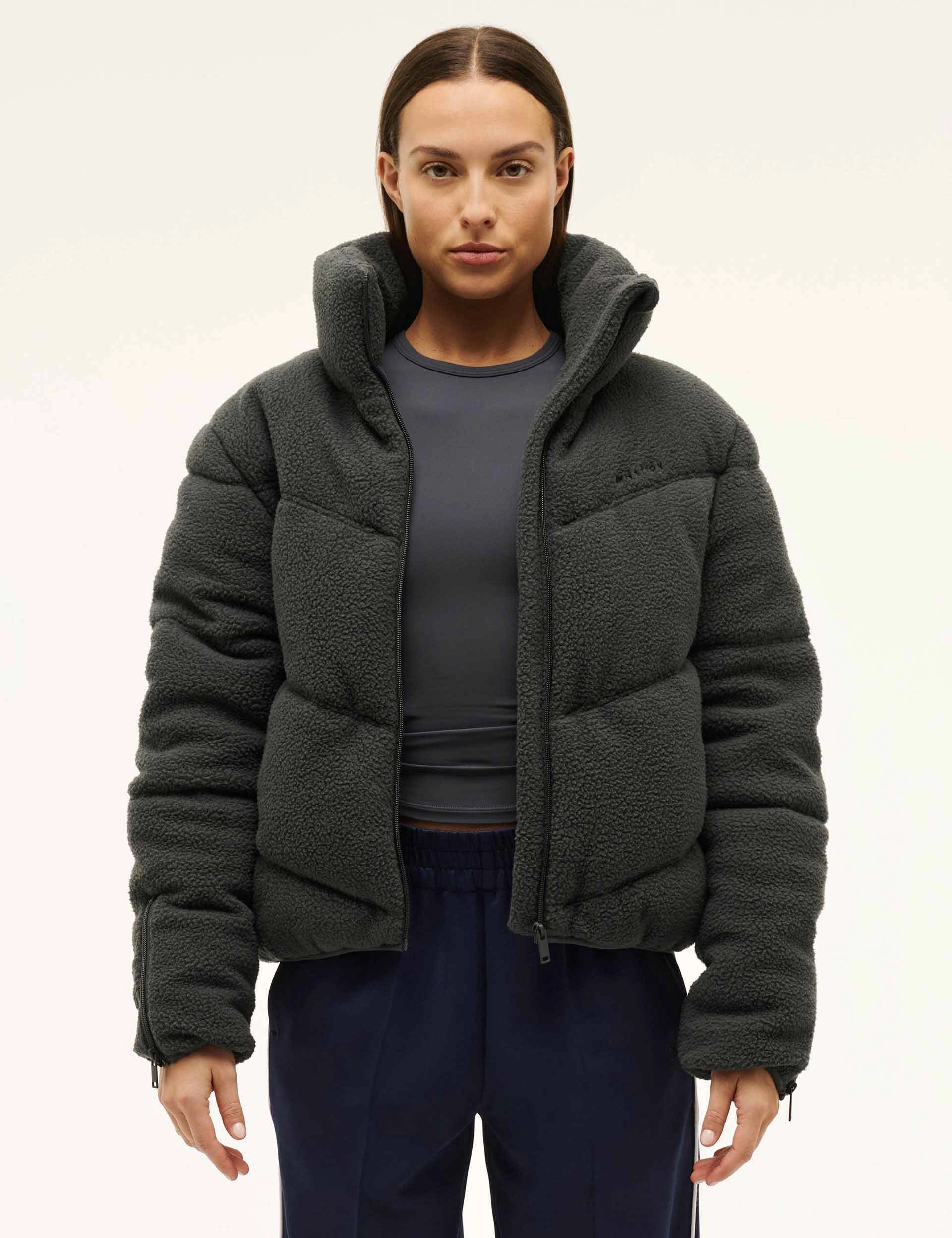 Fray Resistant Edges Glow In The Dark Accents Fortune Sherpa Jacket - Marine Blue