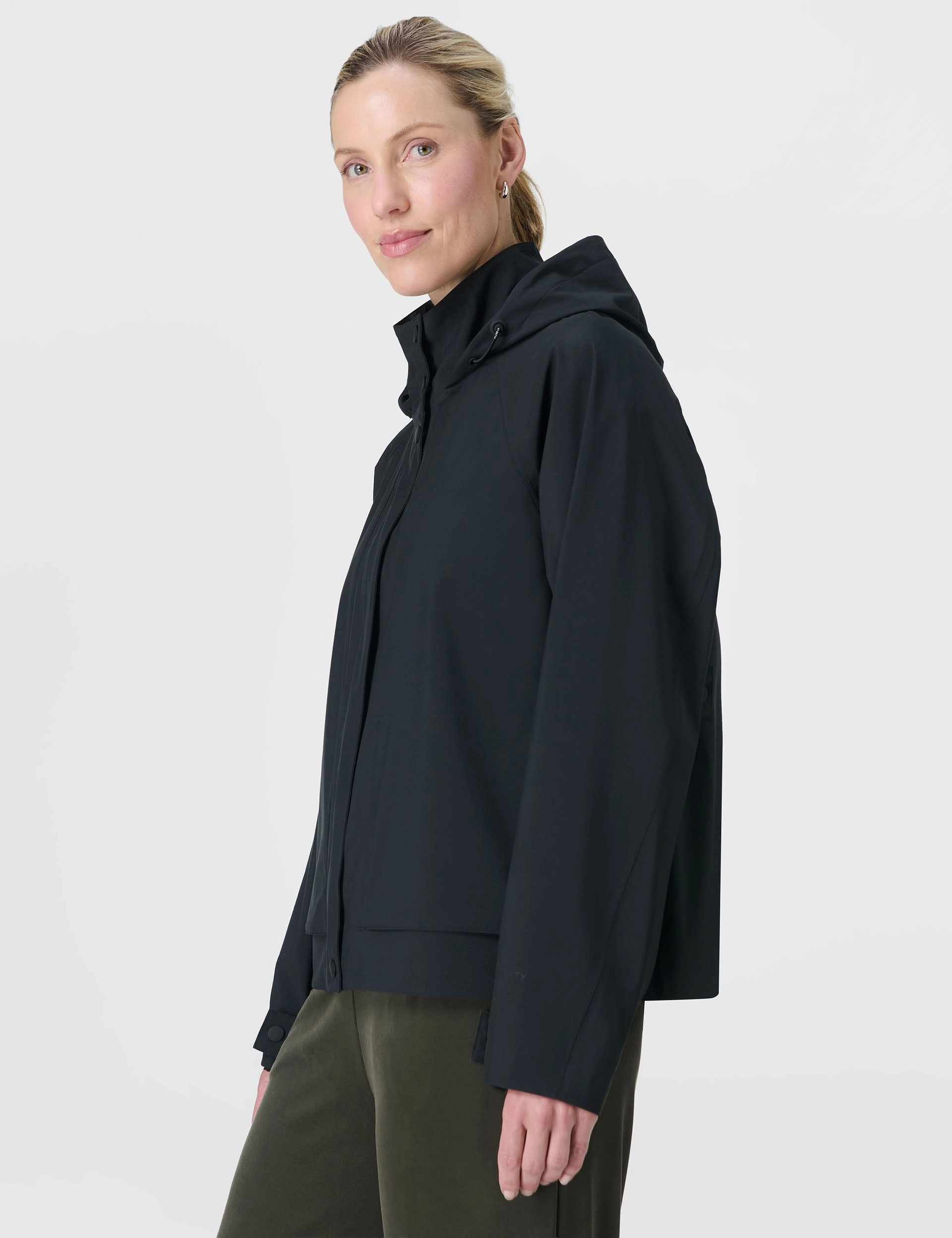 Motion Waterproof Cropped Parka - Black Durable Construction