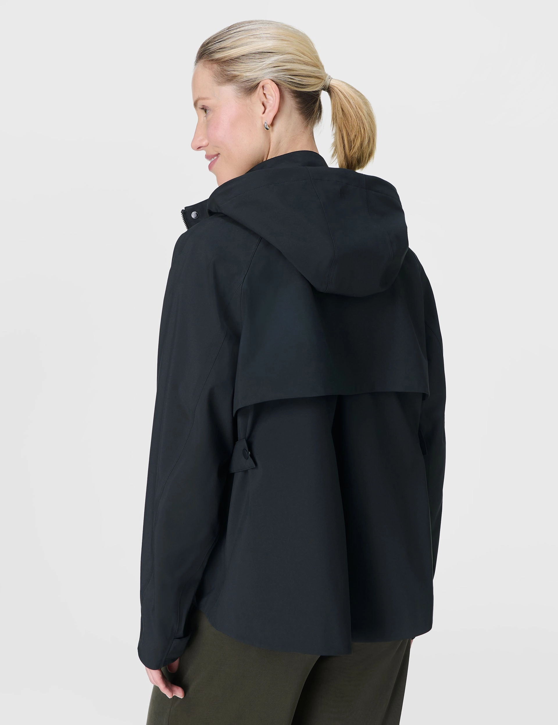 Motion Waterproof Cropped Parka - Black Comfort Fit Cut
