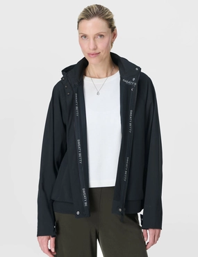 UV Protective Coating Motion Waterproof Cropped Parka - Black