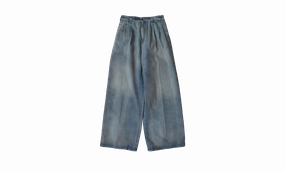 Pleated Wide Leg Jeans "Blue" Vintage Lover Loose