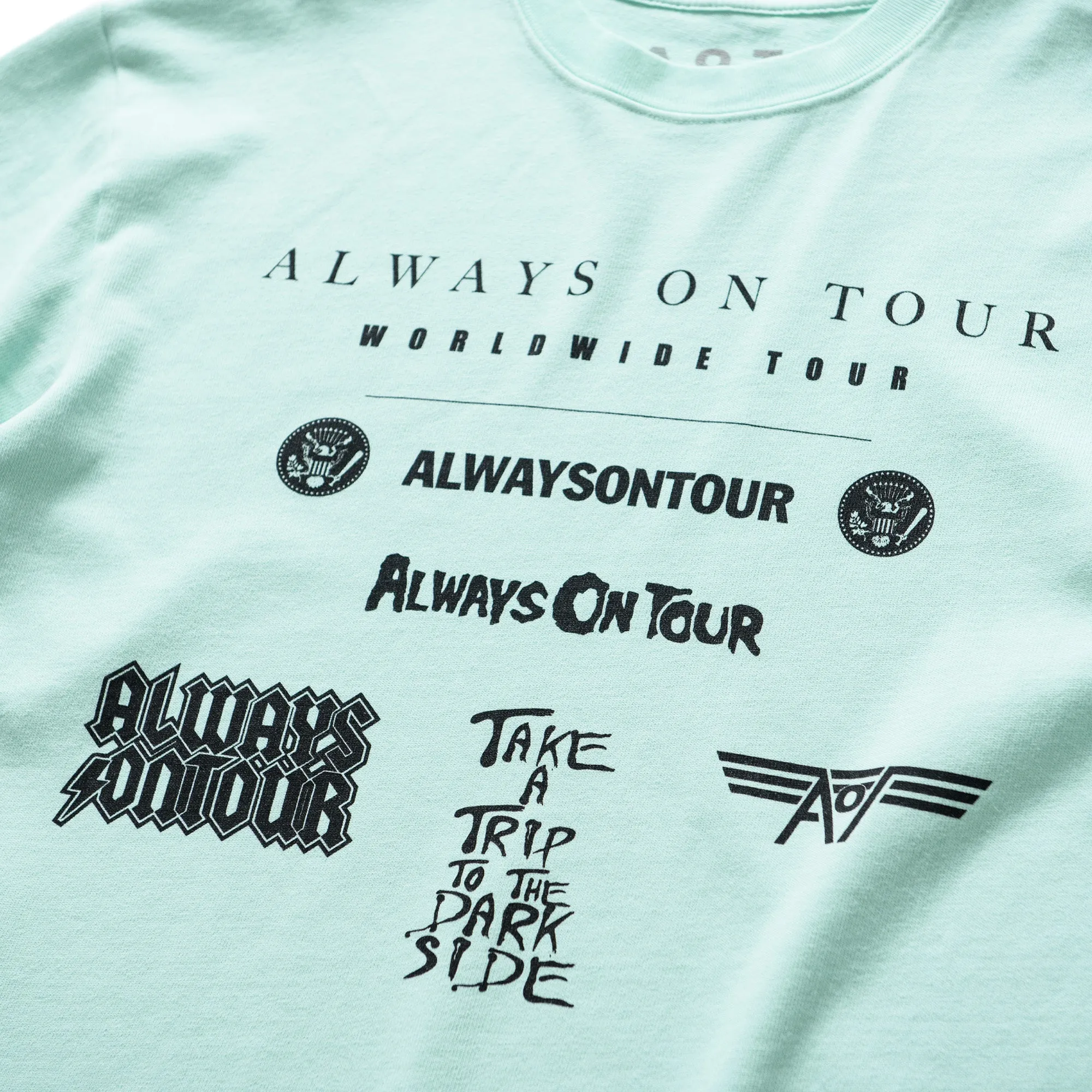 Breathable Mesh Panels Guys' night out Always On Tour Band Drop Tee - Mint